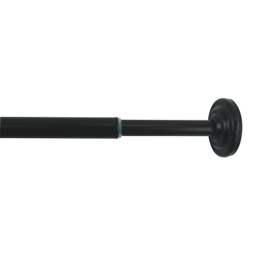 Versailles - Tension Curtain Rod, Adjustable Length, Tool-Free Installation from 15" to 24", Black