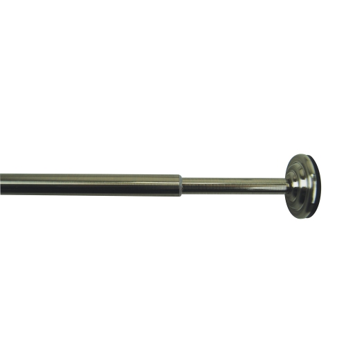 Versailles - Tension Curtain Rod, Adjustable Length, Tool-Free Installation from 15" to 24", Silver