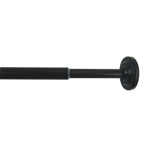 Versailles - Tension Curtain Rod, Adjustable Length, Tool-Free Installation from 24" to 36", Black