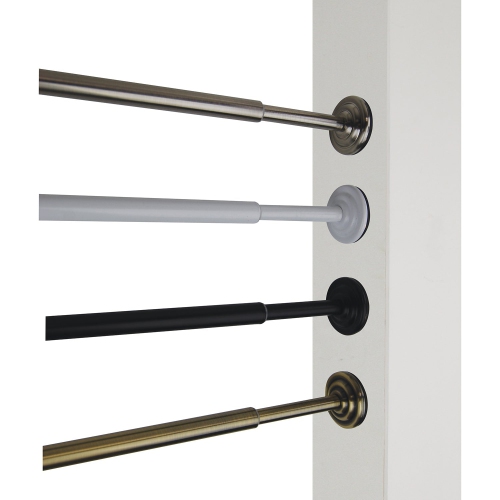 Versailles - Tension Curtain Rod, Adjustable Length, Tool-Free Installation from 36" to 54", Black