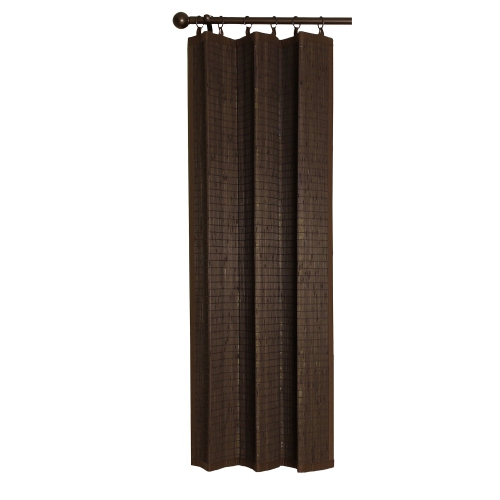Versailles - Ring Top Bamboo Curtain Panel, Brass Grommets, 40" x 63", Espresso
