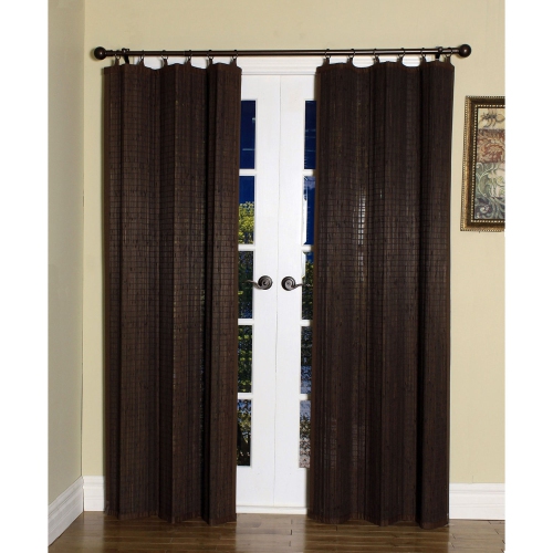 Versailles - Ring Top Bamboo Curtain Panel, Brass Grommets, 40" x 84", Espresso