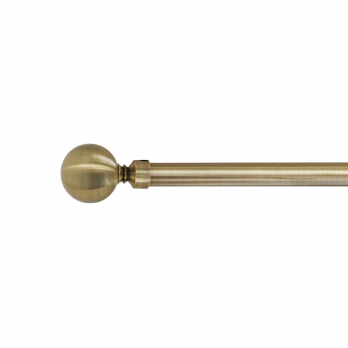 VERSAILLES  - Lexington Ball Curtain Rod Set, Adjustable Length From 28" to 48", Brass