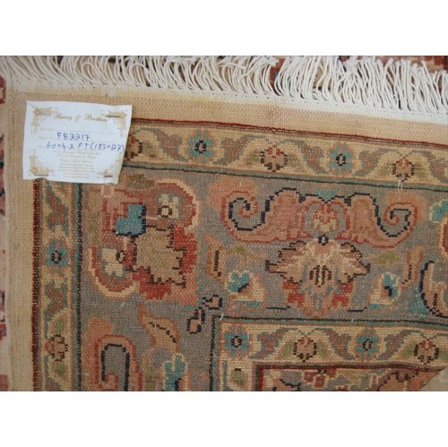 Ahmedani Wow Amazing Medallion Flower Hand Knotted Wool Silk Carpet 6.0' x 4.2' Area Rug - Ivory