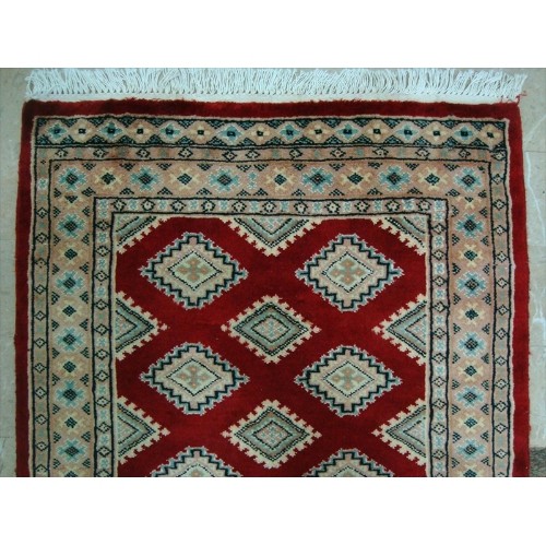 Exclusive Red Abstract Jaldar Flowers Area Rug Hand Knotted Wool Silk Carpet'