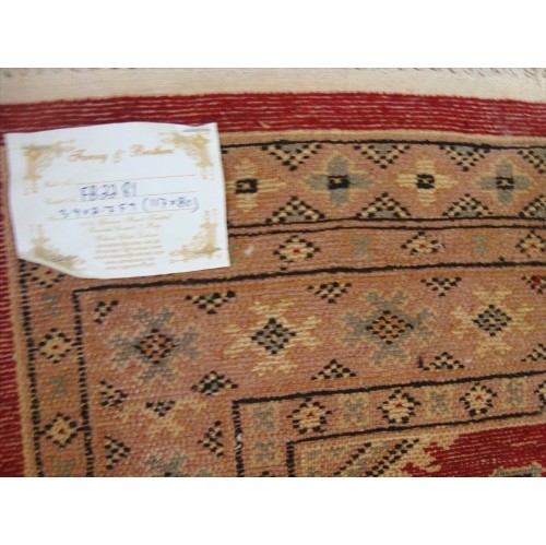 Exclusive Red Abstract Jaldar Flowers Area Rug Hand Knotted Wool Silk Carpet'