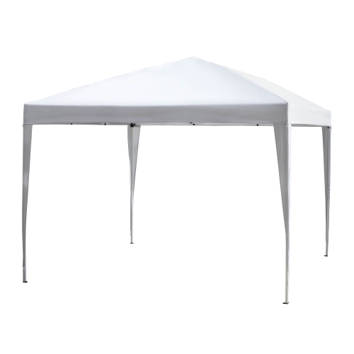 Outsunny 10 x 10ft Folding Pop Up Canopy Tent Outdoor Gazebo with Carrying Bag, White