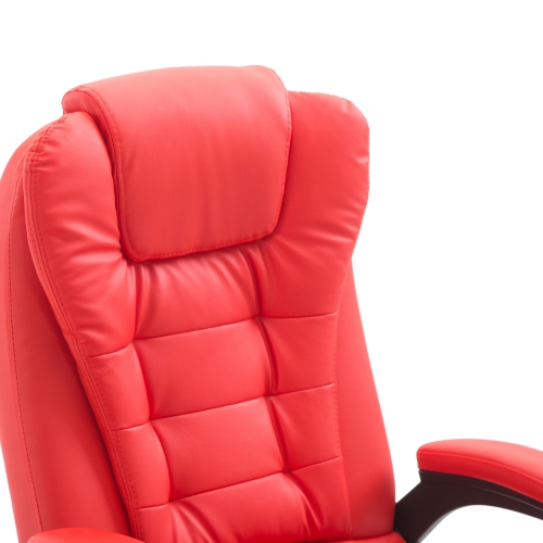 HOMCOM Adjustable Heated Massage Ergonomics Office Chair -Red