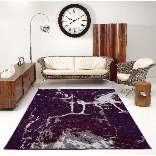 LA Dole Anise 2'7" x 9'10" Hallway Runner - Dark Violet/Grey