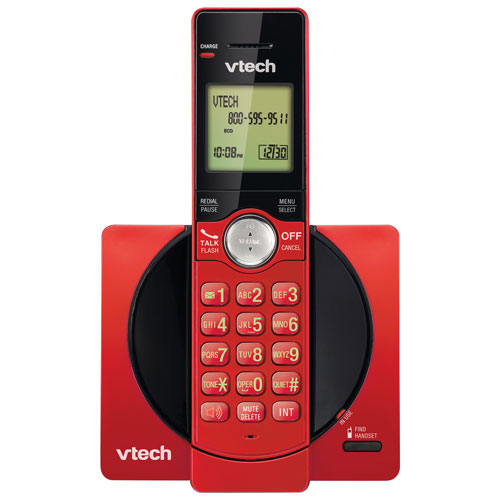 VTech 1-Handset DECT 6.0 Cordless Phone with Caller ID - Red