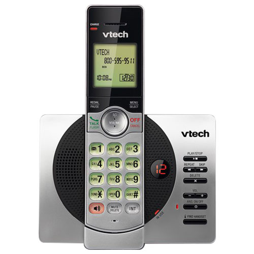 VTech 1-Handset DECT 6.0 Cordless Phone with Answering System and Caller ID - Silver