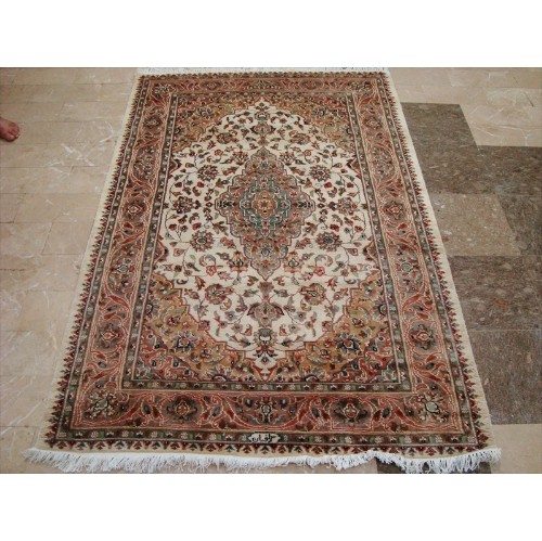 Awesome Sarafiann Floral Medallion Area Rug Hand Knotted Wool Silk Carpet'