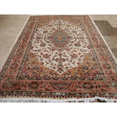 Awesome Sarafiann Floral Medallion Area Rug Hand Knotted Wool Silk Carpet'