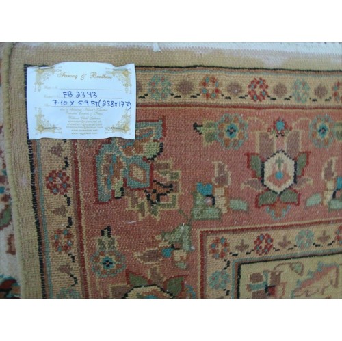 Wow Pestal Ivory Medallion Vaas Rectangle Area Rug Hand Knotted Wool Silk Carpet'