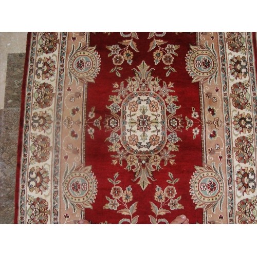 Exclusive Red Floral Lovely Hand Knotted Area Rug Wool Silk Carpet'
