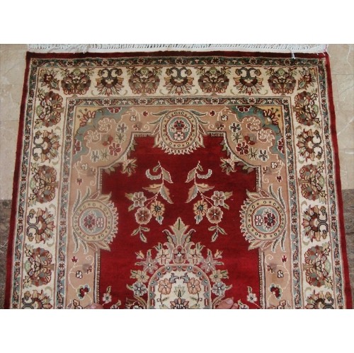 Exclusive Red Floral Lovely Hand Knotted Area Rug Wool Silk Carpet'