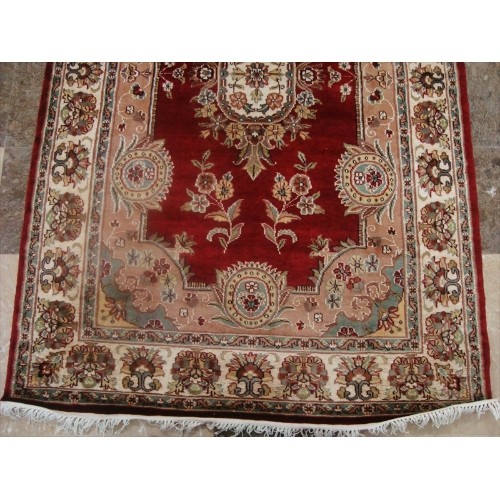 Exclusive Red Floral Lovely Hand Knotted Area Rug Wool Silk Carpet'