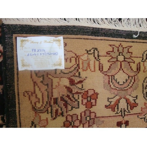 Wow Exclusive Exotic Black Amazed Rectangle Area Rug Hand Knotted Wool Silk Carpet'