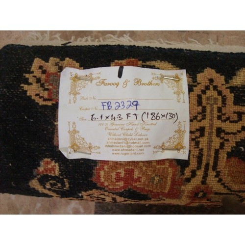 Mid Night Blue Love Flowers Area Rug Hand Knotted Wool Silk Carpet'