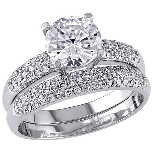 Bridal Ring in Sterling Silver with 85 Round-Cut Cubic Zirconia - Size 6