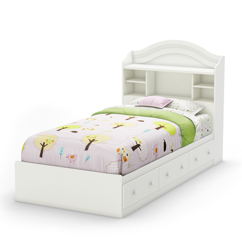 South Shore – lit matelot 1 place Savannah avec 3 tiroirs, blanc pur