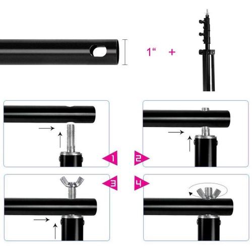 Duramex Photography 10' Wide x 7' FT High Background Stand with 8 Clips, 2 Sand Bags and Carrying Bag for Backdrop Muslin Paper with Two Stands,