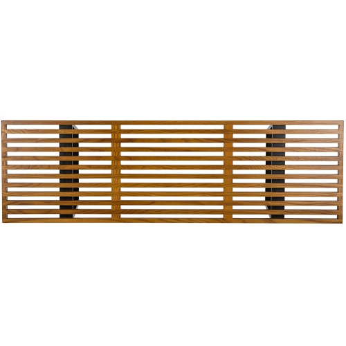 George Nelson Furniture® Nicer Plate-forme Banc Hardwood Haut Finition et noir peint Pieds en bois massif fini noyer 5 pieds