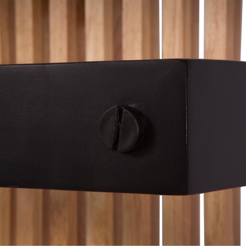 Nicer Furniture® George Nelson Platform Bench with Hardwood Top Finish and Black Painted Solid Wood Legs Natural Finish 4 Feet