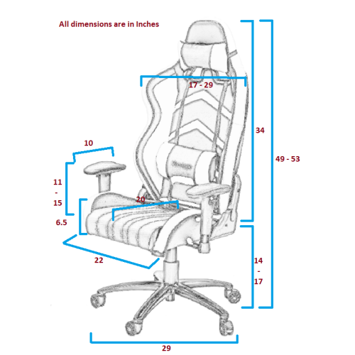 ViscoLogic LC600 Ergonomic Faux Leather Racing Gaming Chair -