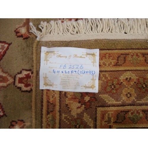 Wow Gold Green Floral Medallion Rectangle Area Rug Hand Knotted Wool Silk Carpet'