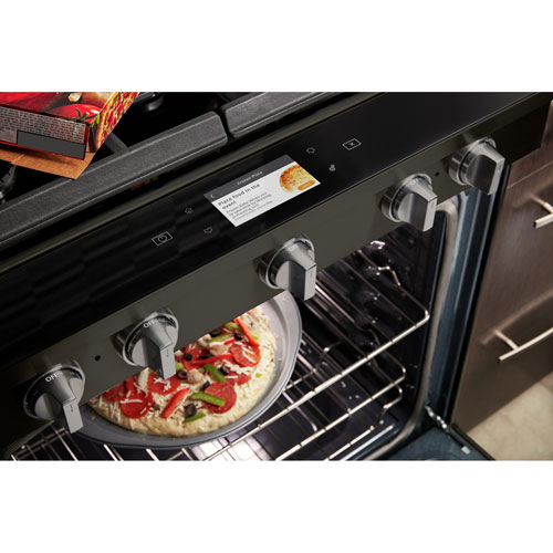 Whirlpool 30" 5.8 Cu. Ft. True Convection 5-Burner Slide-In Gas Range - Black Stainless