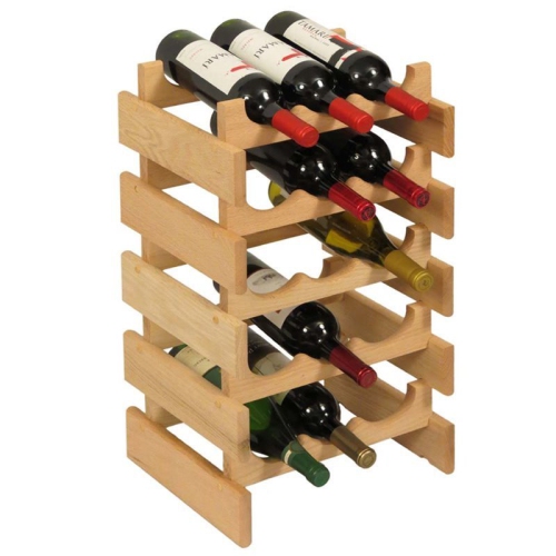 WOODEN MALLET  15 Bottle Dakota Wine Rack Unfinished