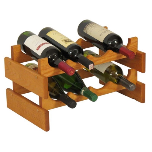 8 Bottle Dakota Wine Rack Medium Oak
