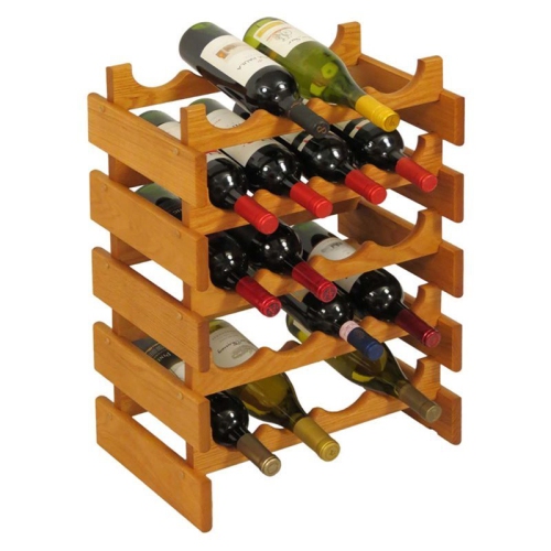 20 Bottle Dakota Wine Rack Medium Oak