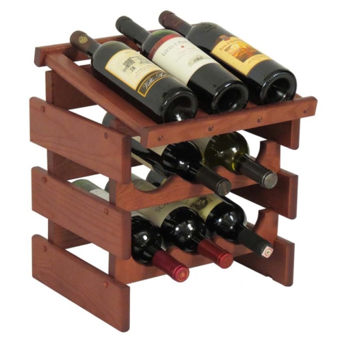 9 Bottle Dakota Wine Rack with Display Top Mahogany