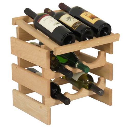 9 Bottle Dakota Wine Rack with Display Top Unfinished