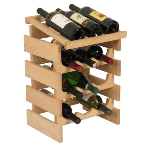 12 Bottle Dakota Wine Rack with Display Top Unfinished WRD33UN