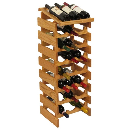 24 Bottle Dakota Wine Rack with Display Top Light Oak WRD37LO