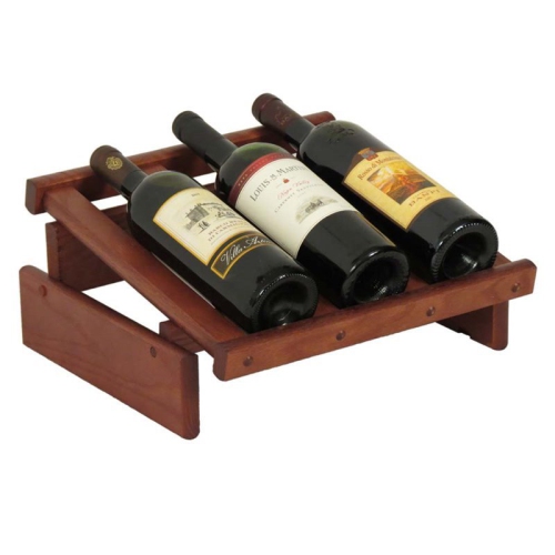 WOODEN MALLET 3 Bottle Dakota Wine Displaymahogany