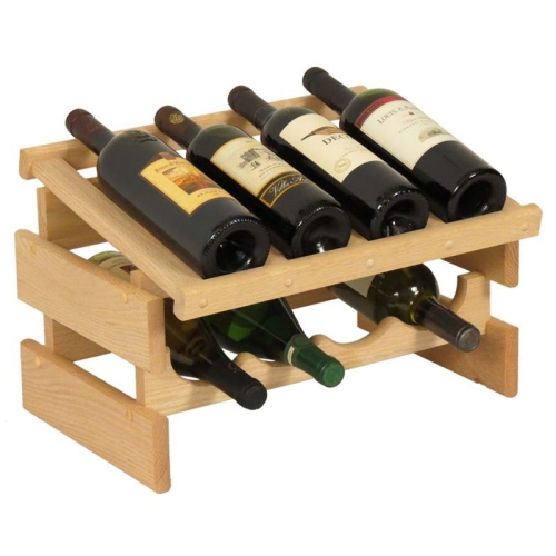 8 Bottle Dakota Wine Rack with Display Top Unfinished