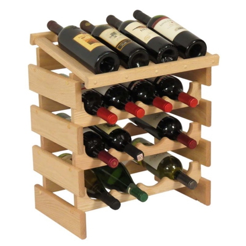 WOODEN MALLET  16 Bottle Dakota Wine Rack With Display Top Unfinished