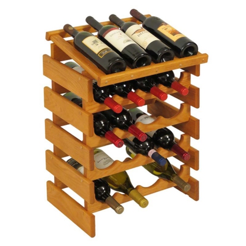 20 Bottle Dakota Wine Rack with Display Top Medium Oak