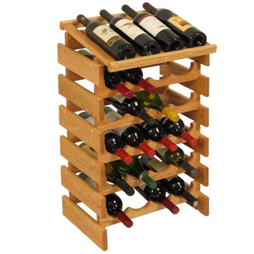 24 Bottle Dakota Wine Rack with Display Top Light Oak WRD45LO