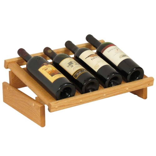 WOODEN MALLET 4 Bottle Dakota Wine Display Light Oak