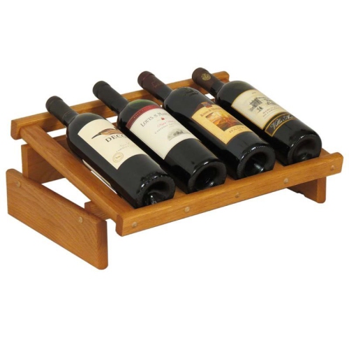 WOODEN MALLET 4 Bottle Dakota Wine Display Medium Oak