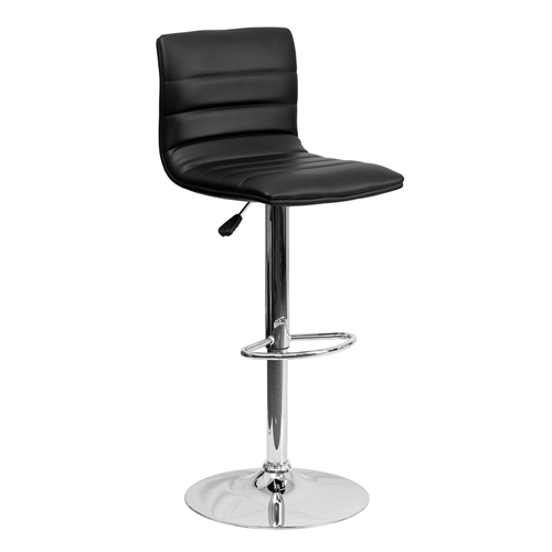 FLASH FURNITURE Contemporary Black Vinyl Adjustable Height Bar Stool With Chrome Base [Ch-92023-1-Bk-Gg] They are so comfortable and strong, durable material, too