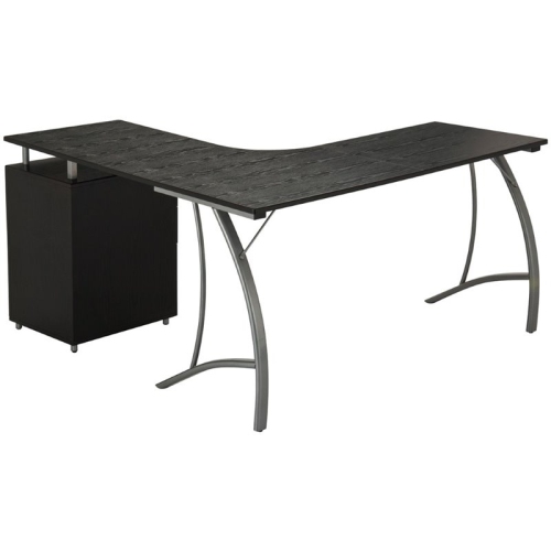 Techni Mobili L Shape Corner desk with File Cabinet in Dark Espresso