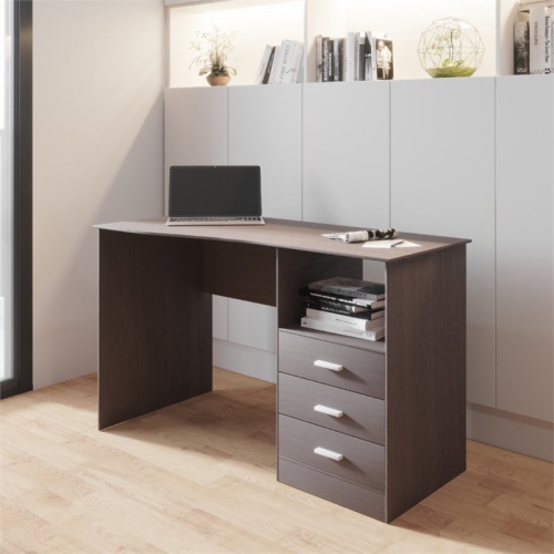Techni Mobili Classy Computer Desk with 3 Drawers in Espresso