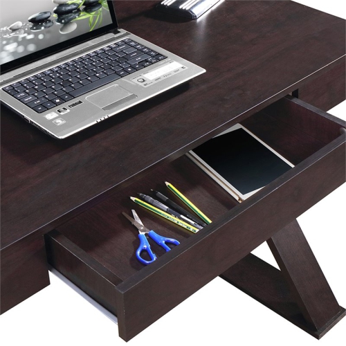 Techni Mobili Trendy Desk with Drawer in Espresso