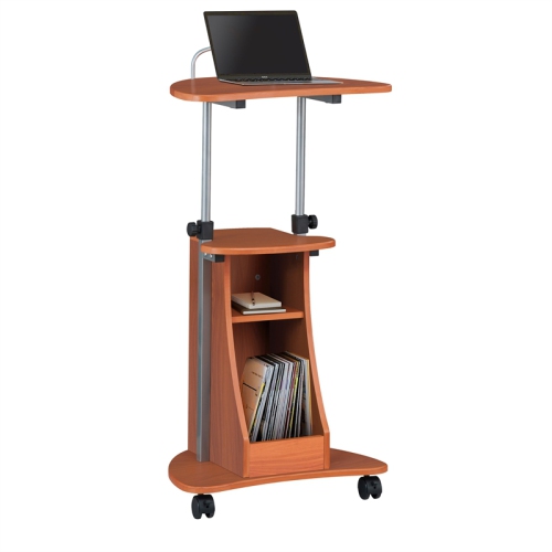 Techni Mobili Rolling Laptop Cart with Storage Wood Grain